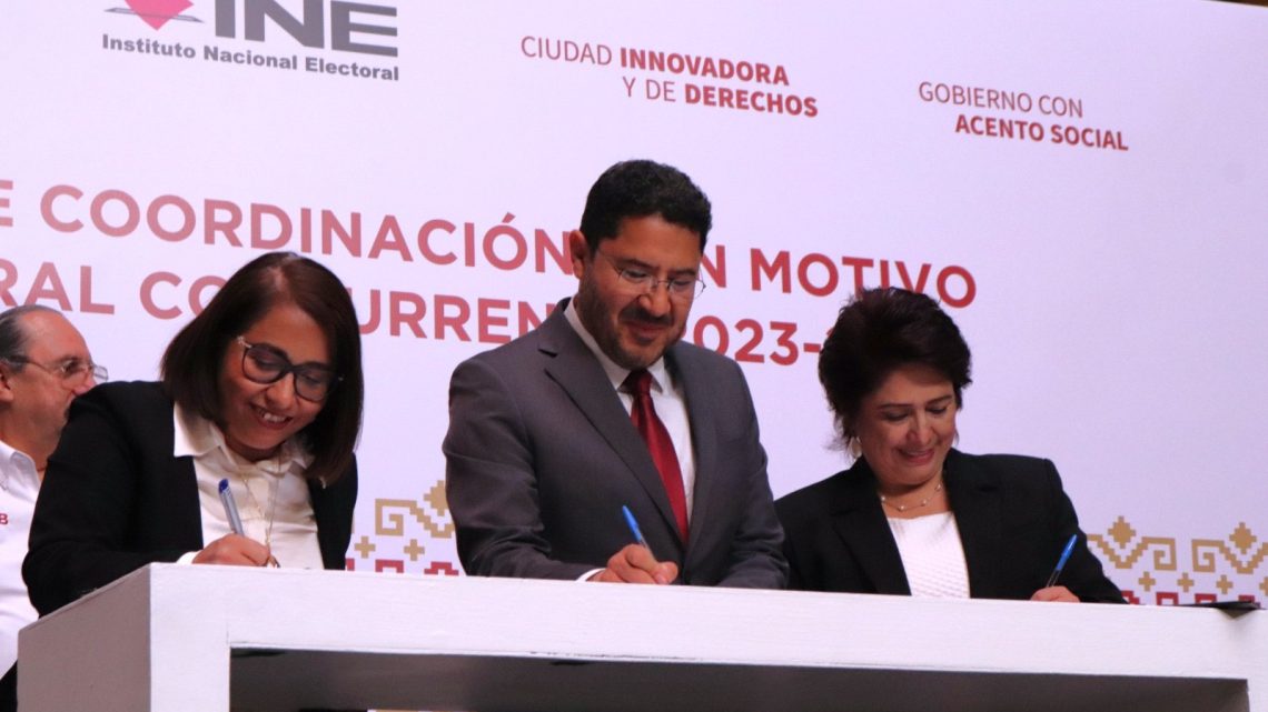 Firman Convenio Gobierno de la CDMX, IECM y Junta Local Ejecutiva del INE para instalar casillas y garantizar seguridad en comicios locales