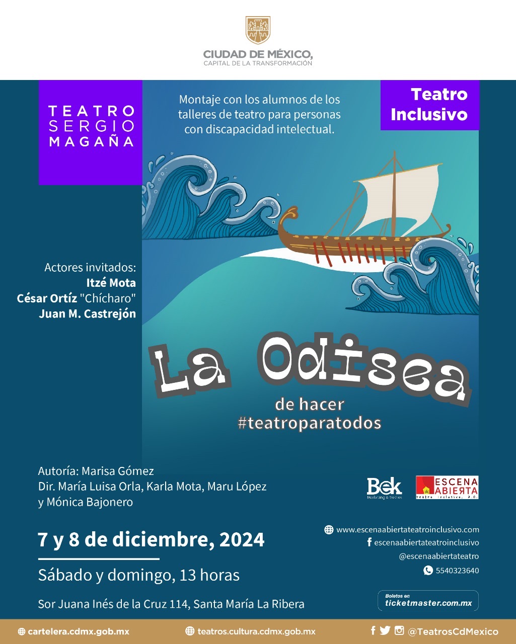 Llega al teatro Sergio Magaña la puesta en escena “La Odisea… de hacer teatro para todos”